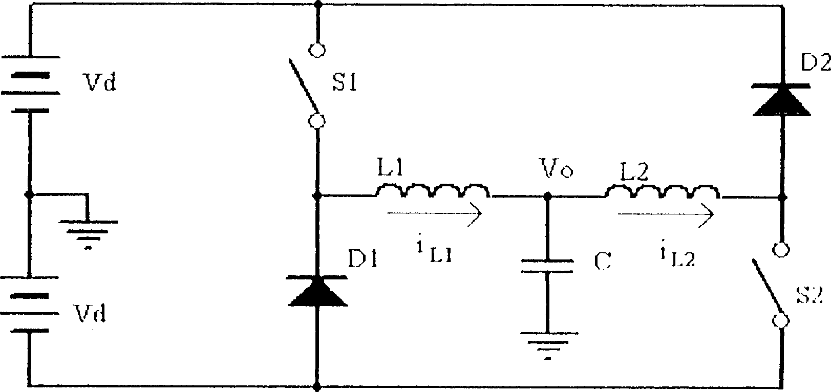 Lay loop current control type double dropping half bridge convertor