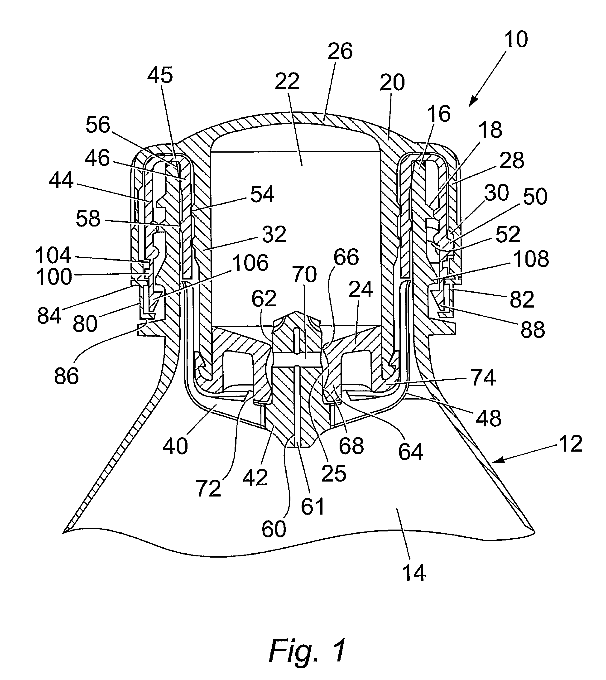 Container closure having means for introducing an additive into the contents of the container