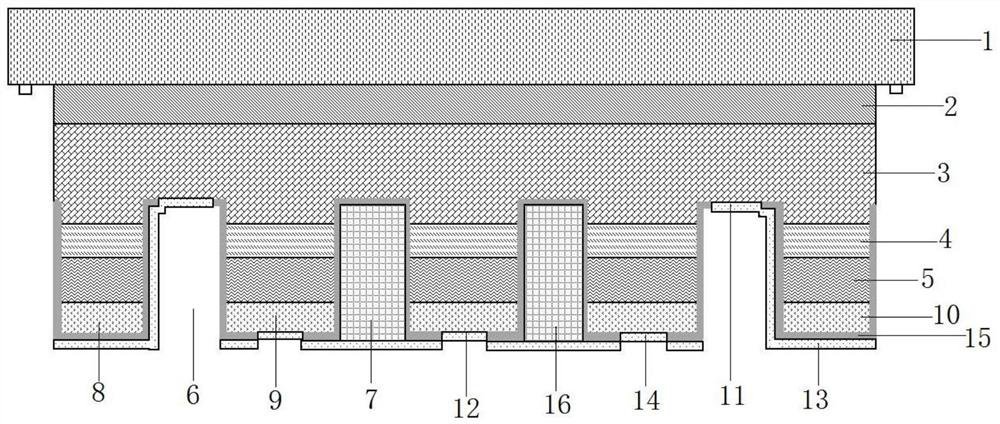 Miniature LED chip detection structure and preparation method thereof