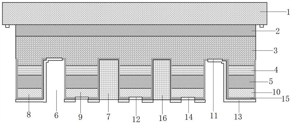 Miniature LED chip detection structure and preparation method thereof