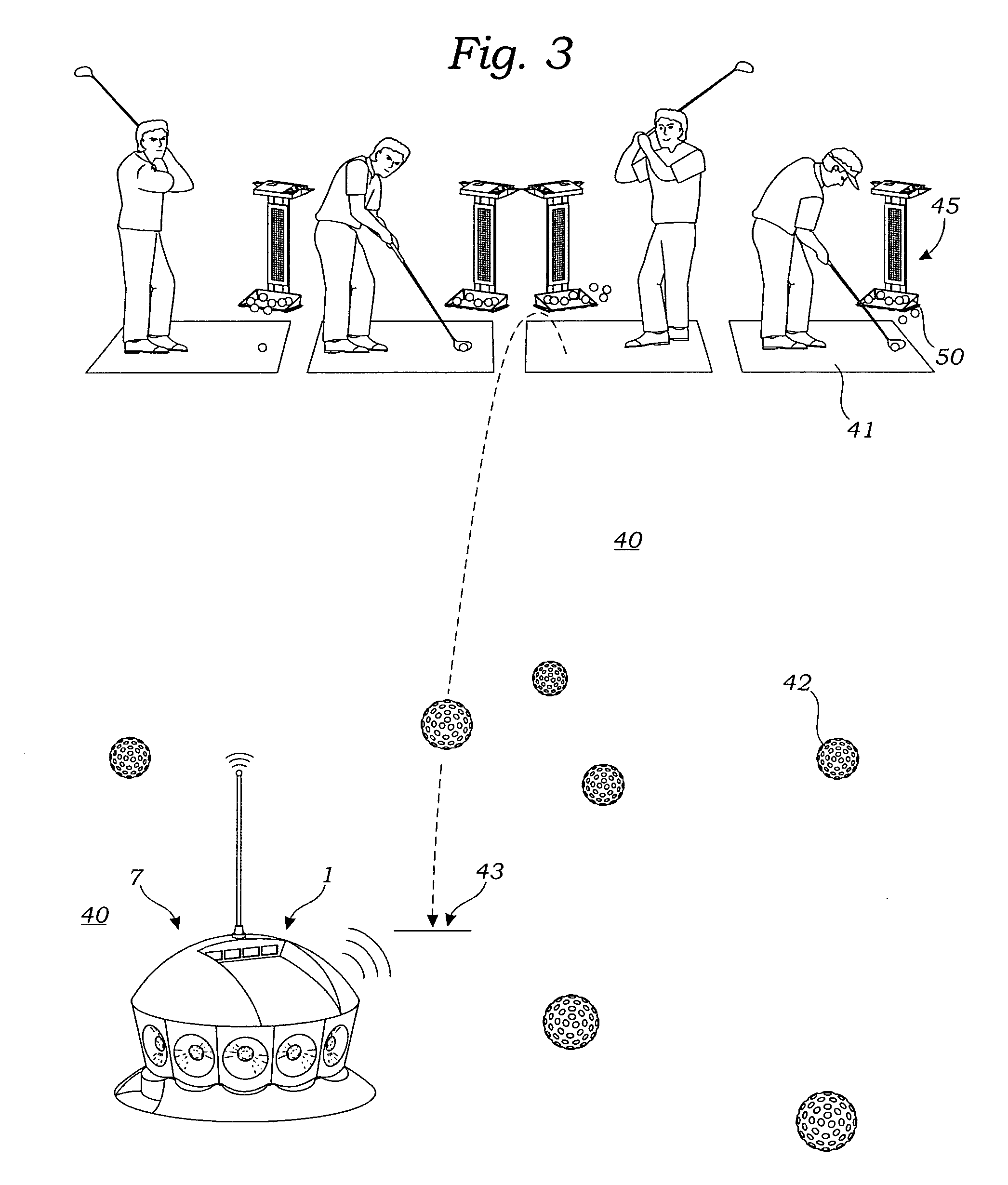 Golf range with automated ranging system