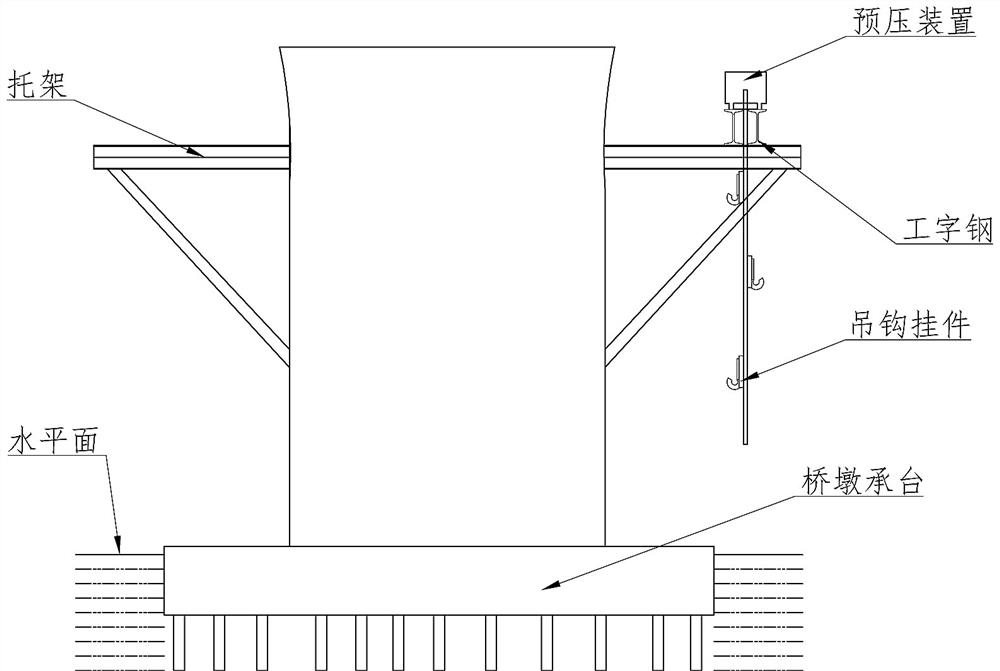 Continuous rigid frame bridge cast-in-place bracket pre-pressing device and method