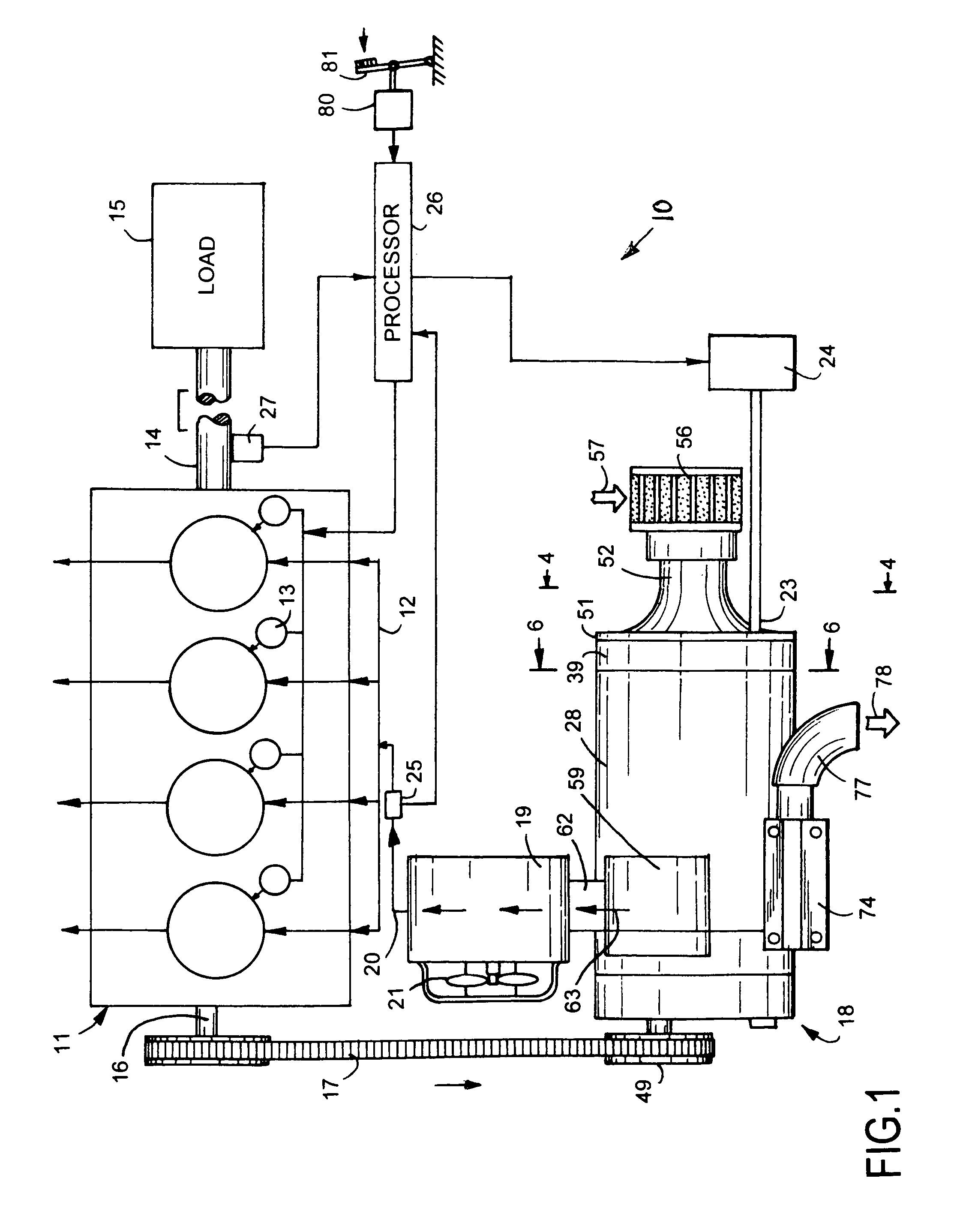 Internal combustion engine and supercharger