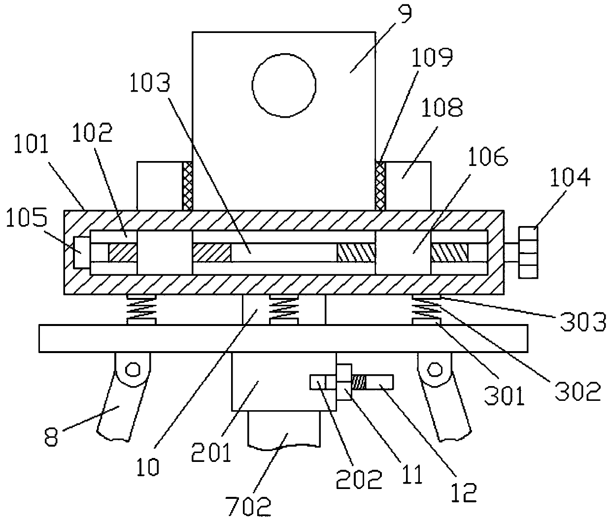 Auxiliary device convenient to move and fix for geographic surveying and mapping