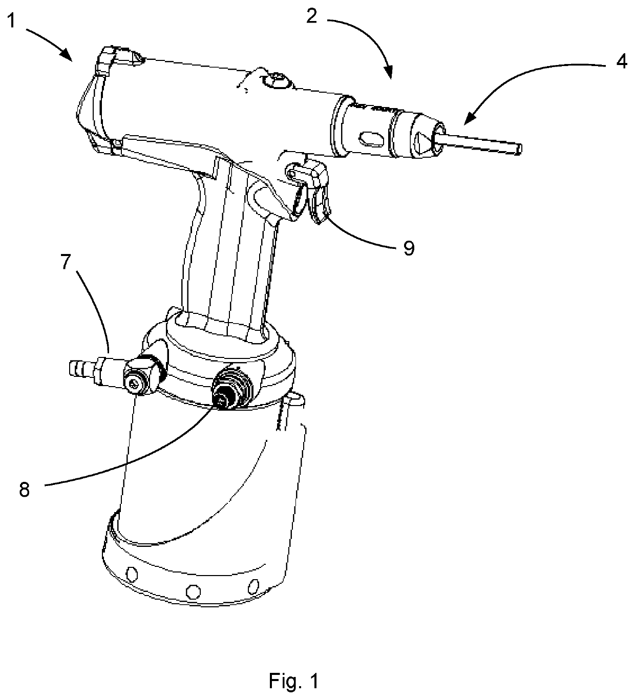 Quick-release setting tool for an element to be crimped