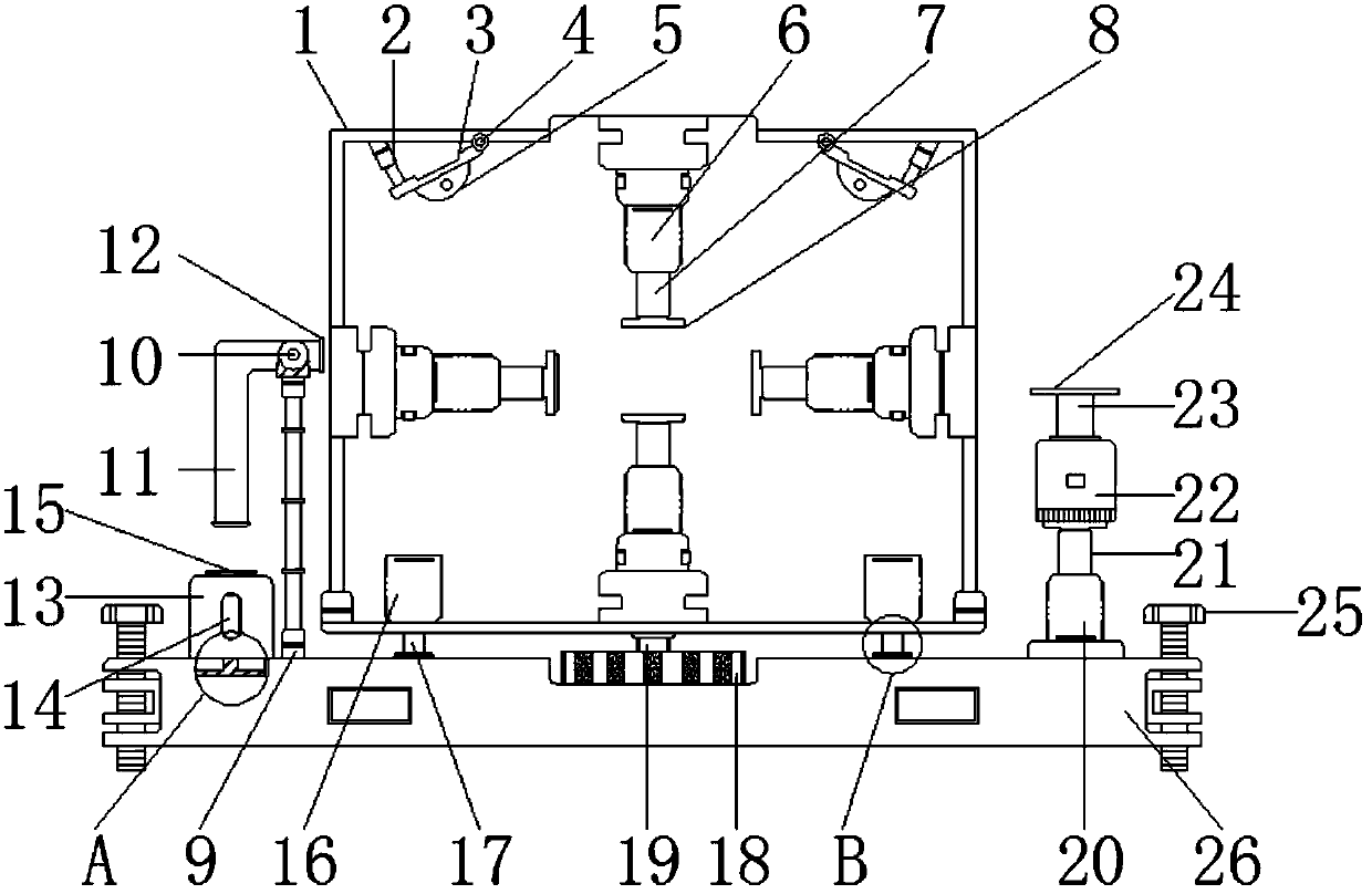 Four-way positioning type adjustable clamp