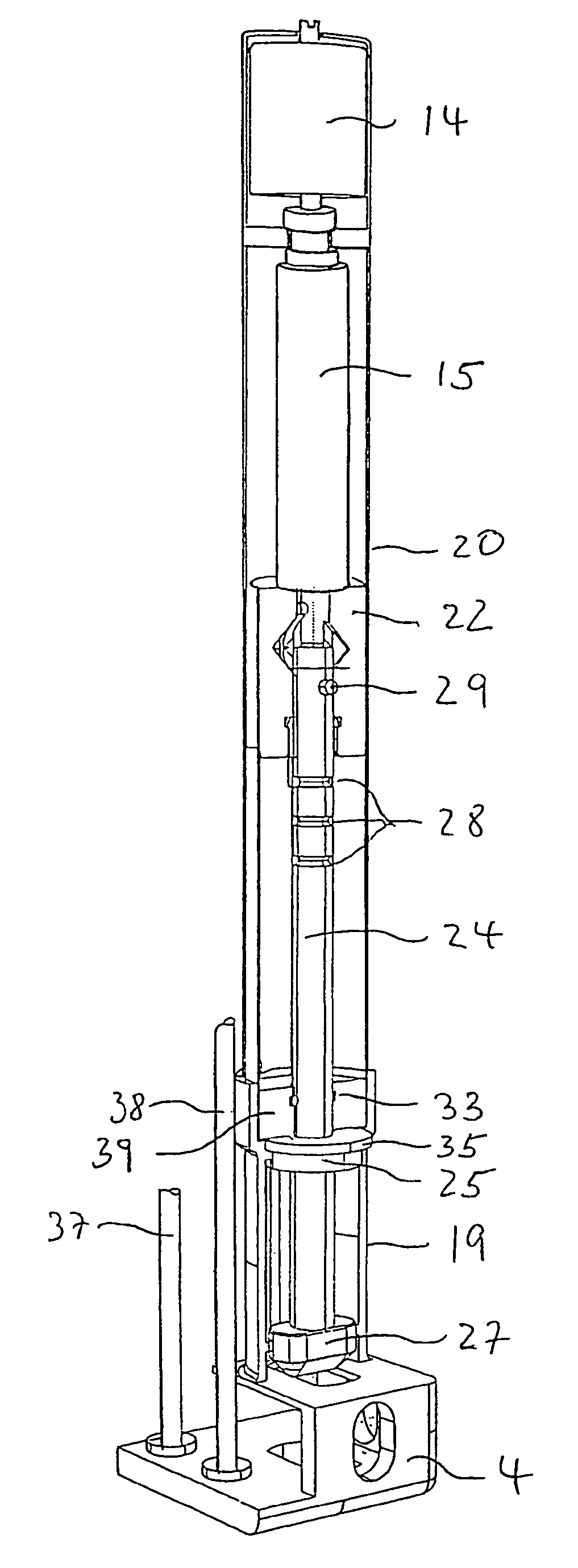 Container comprising an electrically driven interlocking mechanism