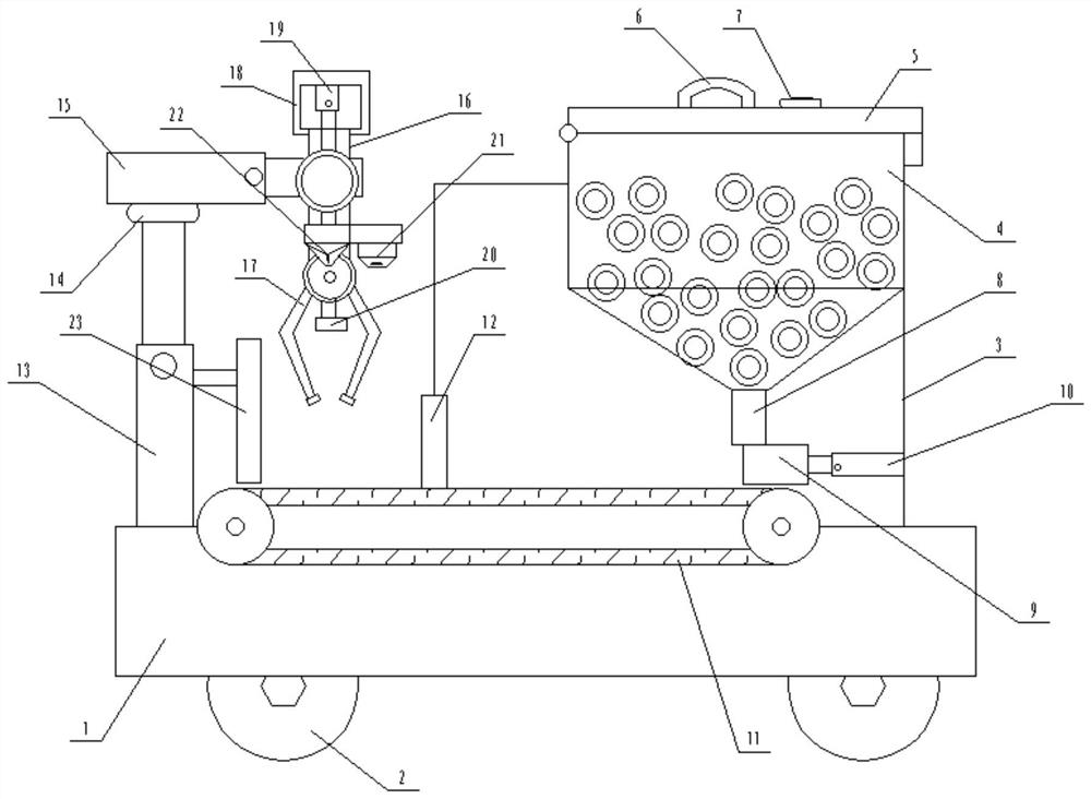 Automatic filling device for gas extraction presplitting blasting explosive