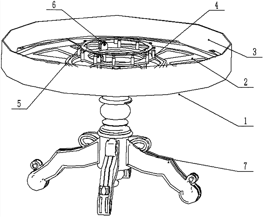 Novel winch-type rotary foldable dining-table