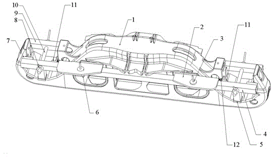 A ZOCT type bogie side frame cross-bearing installing base assembly welding tool