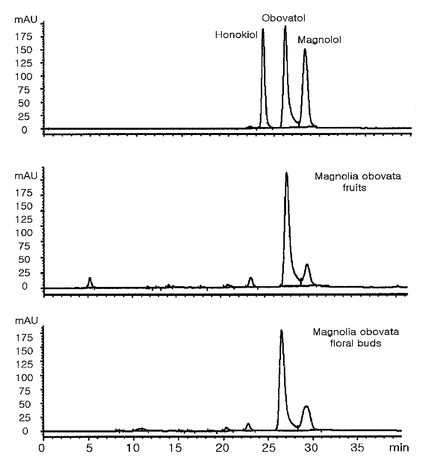 Composition for the treatment of cancers and inhibition of metastasis containing extracts or fractions of the magnolia obovata