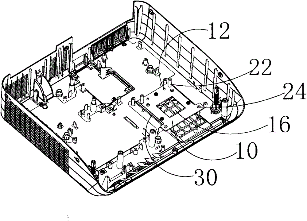 Fixing device and projector of optical engine