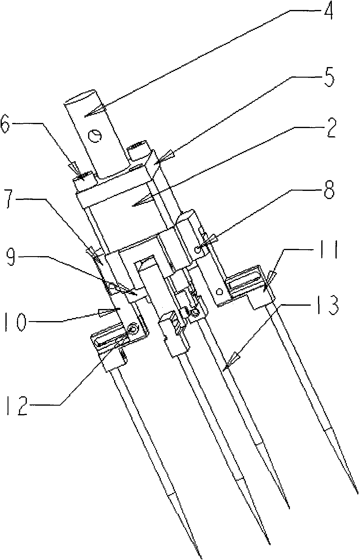 End effector of a plug seedling pot transplanting system