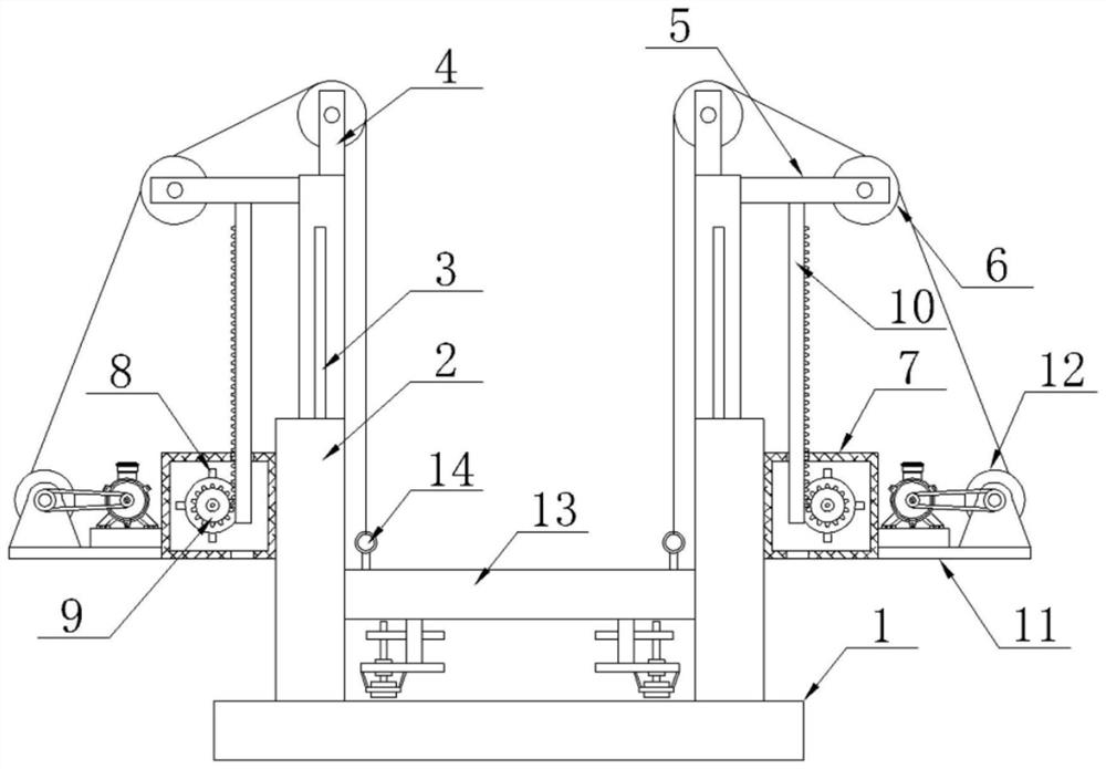 Gypsum board suspended ceiling lifting device for indoor decoration