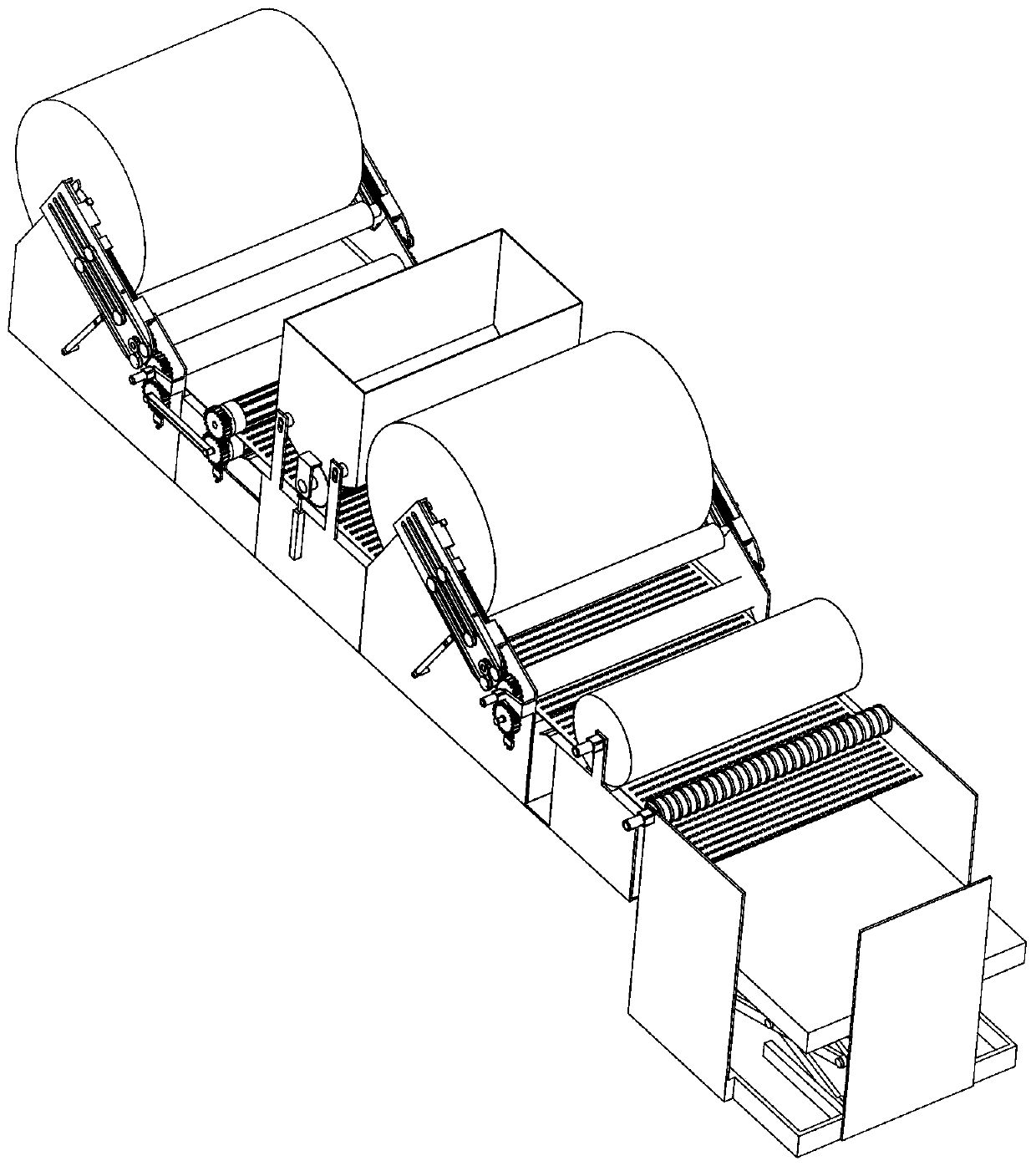 Novel corrugated paper processing device and process