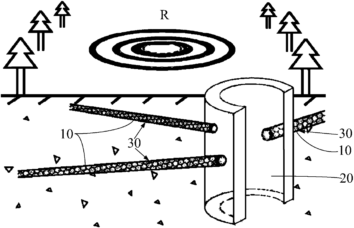 Transverse decontaminating adsorption tube for recovering contaminated underground water