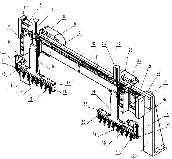 Winding product taking and discharging machine