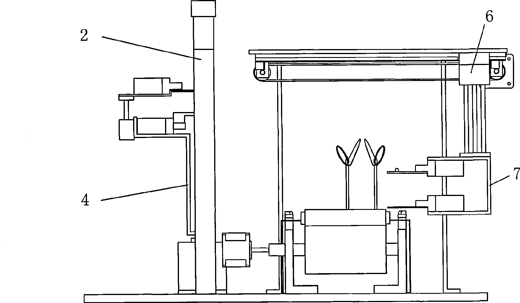 Tray automatic seedling-feeding device