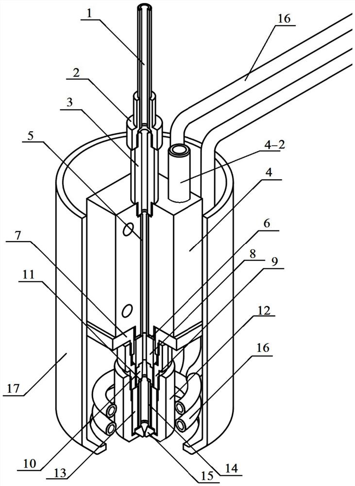 A dual water-cooled melting nozzle for metal 3D printing