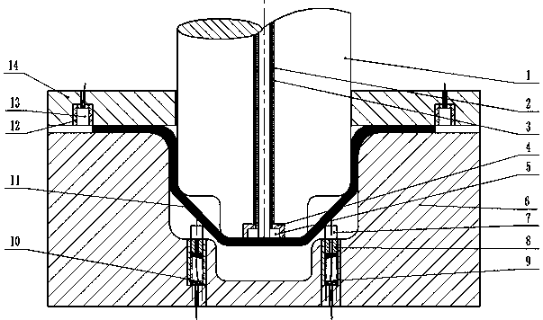 Electric field auxiliary deep drawing device for stepped part