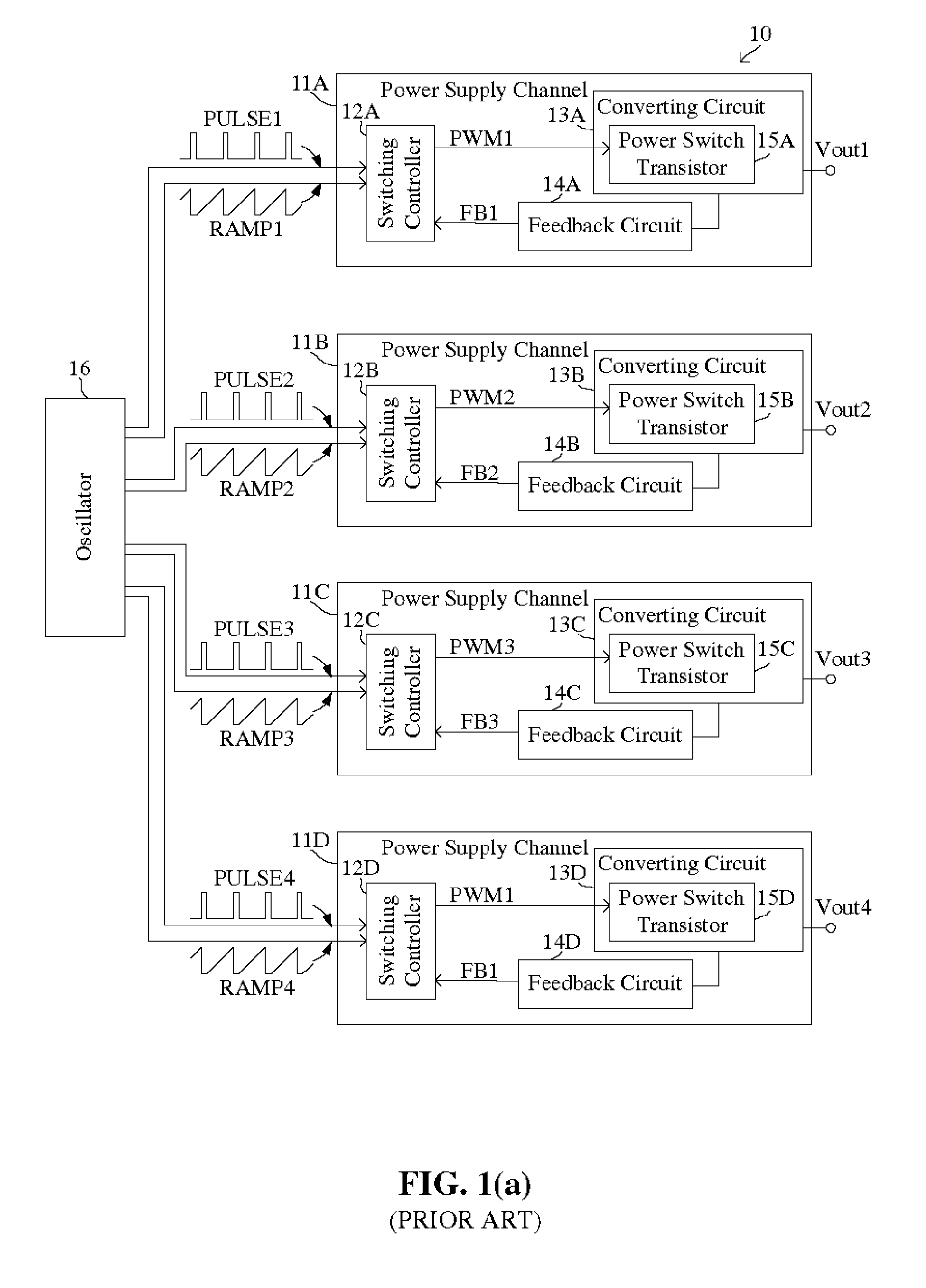 Switching dc-to-dc converter with multiple output voltages