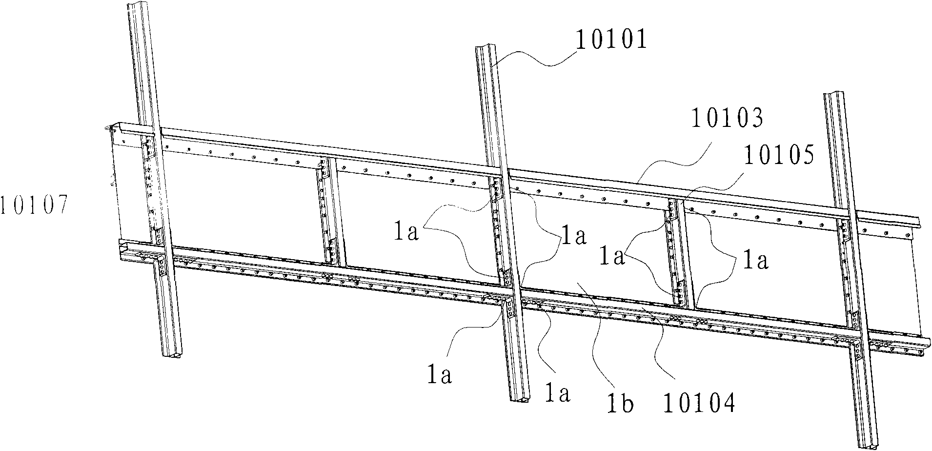 Lightweight total-bearing body frame structure