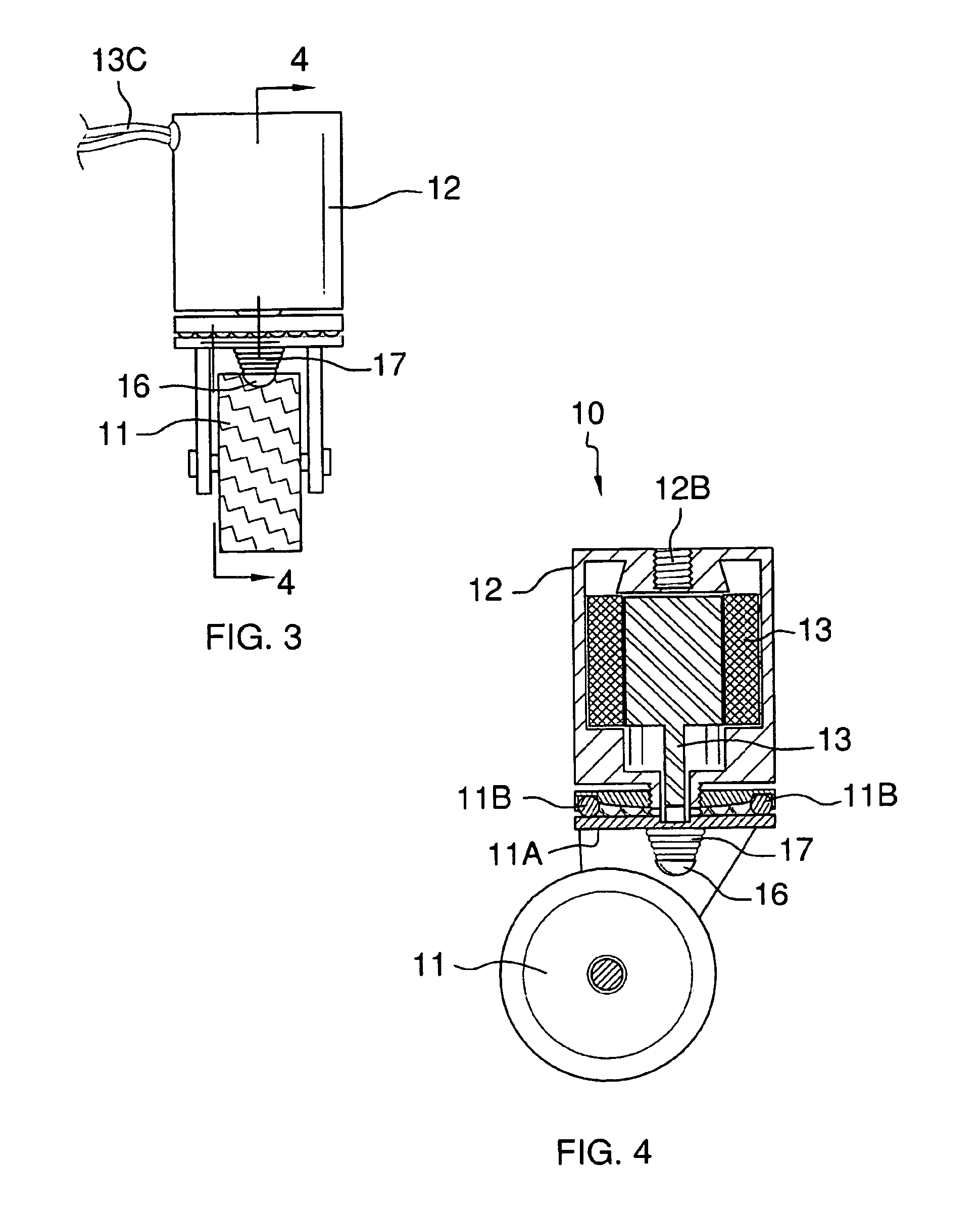 Caster wheel having integrated braking means