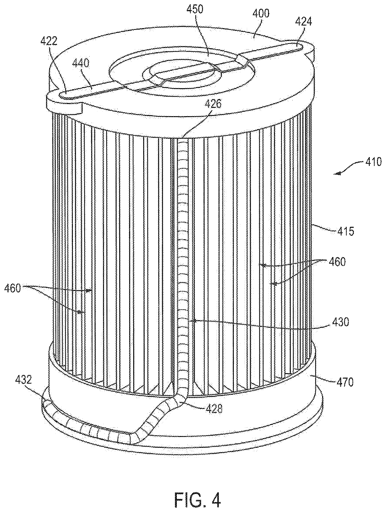 Filter with electrical signature Anti-counterfeiting feature