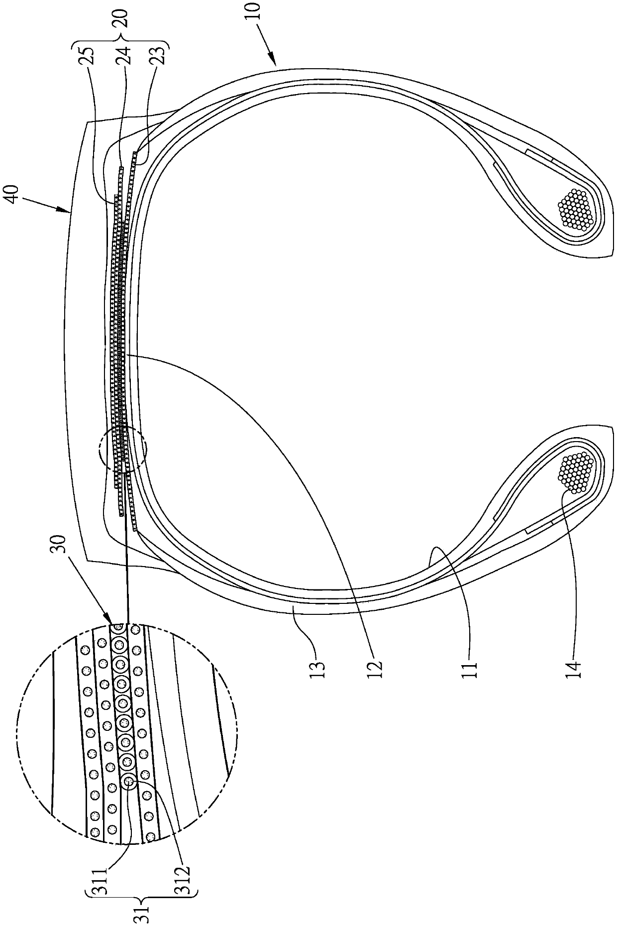 Tire of winding type steel wire girdle structure