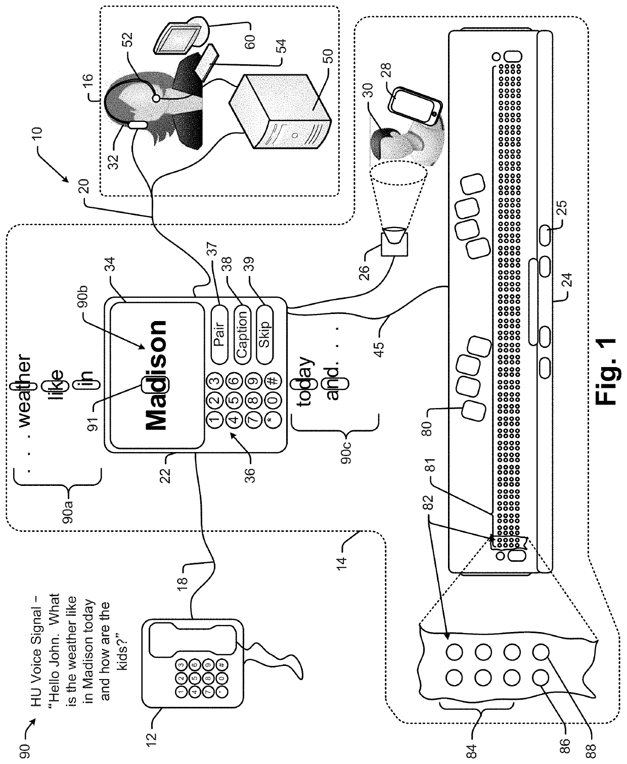 Captioning system and method for the vision impaired