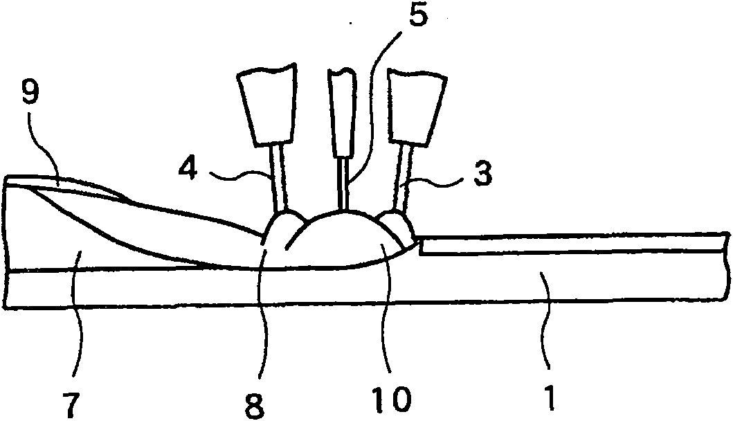 Multiple electrode gas protection arc welding method