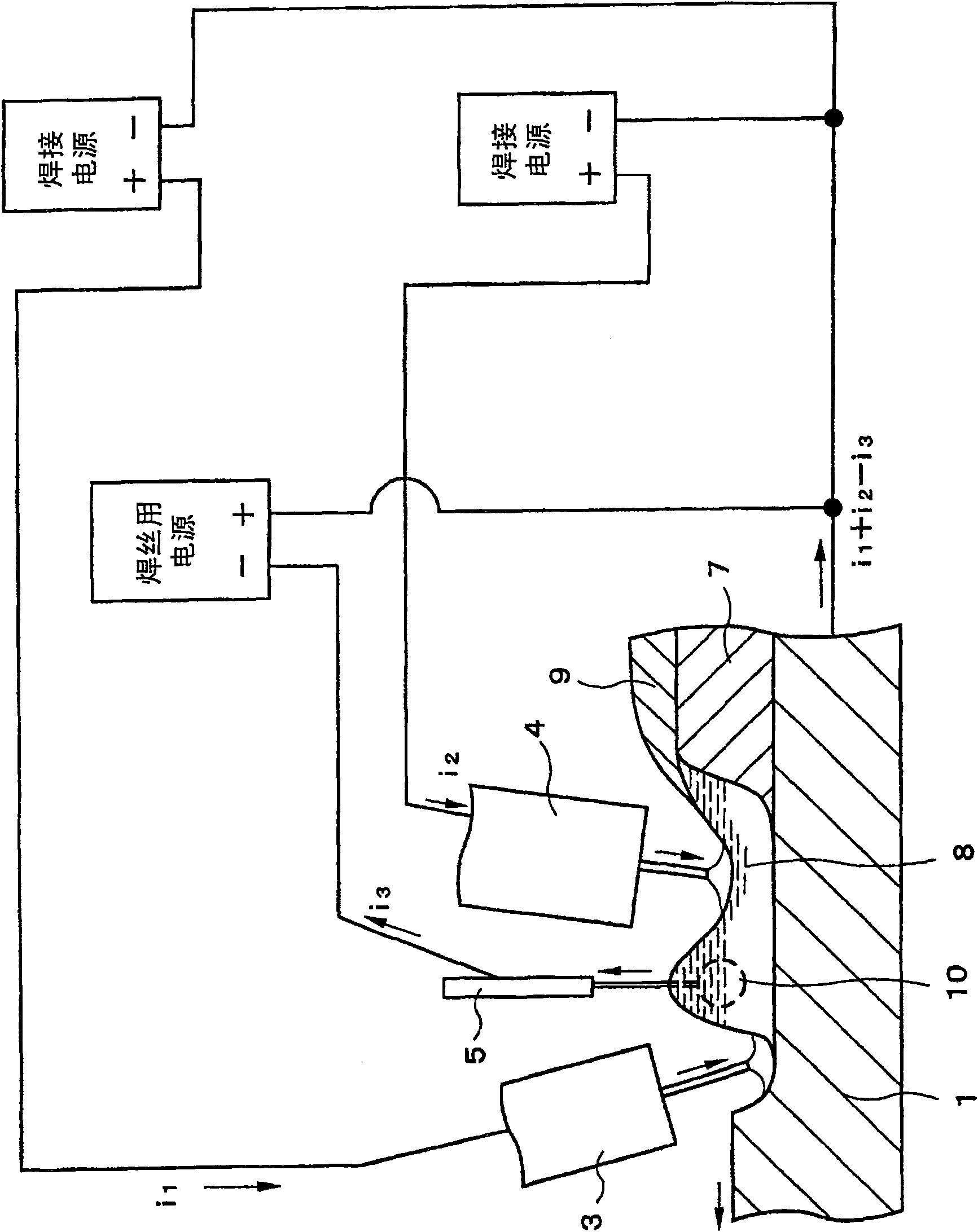 Multiple electrode gas protection arc welding method