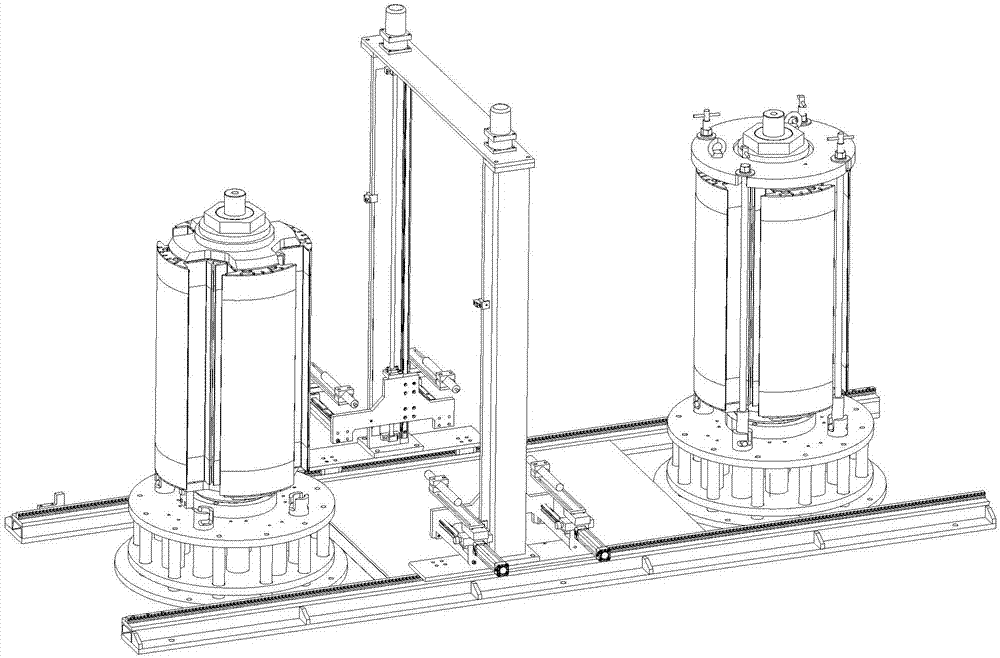 Vertical compression tooling with oil cylinder