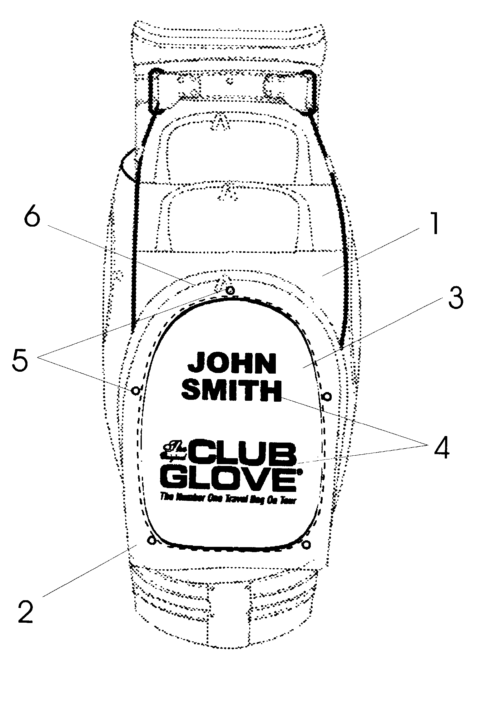 Sporting equipment container having display means