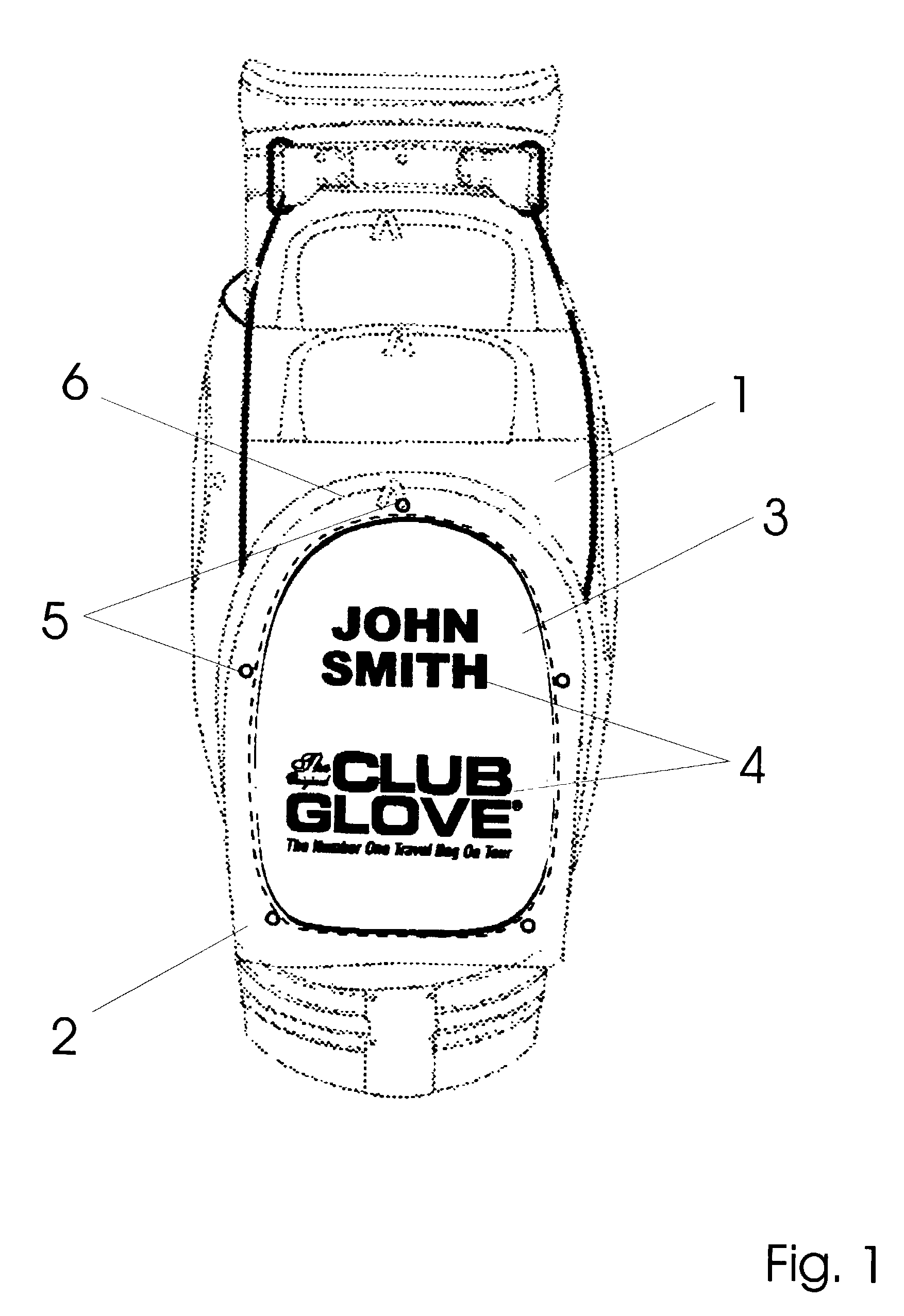 Sporting equipment container having display means