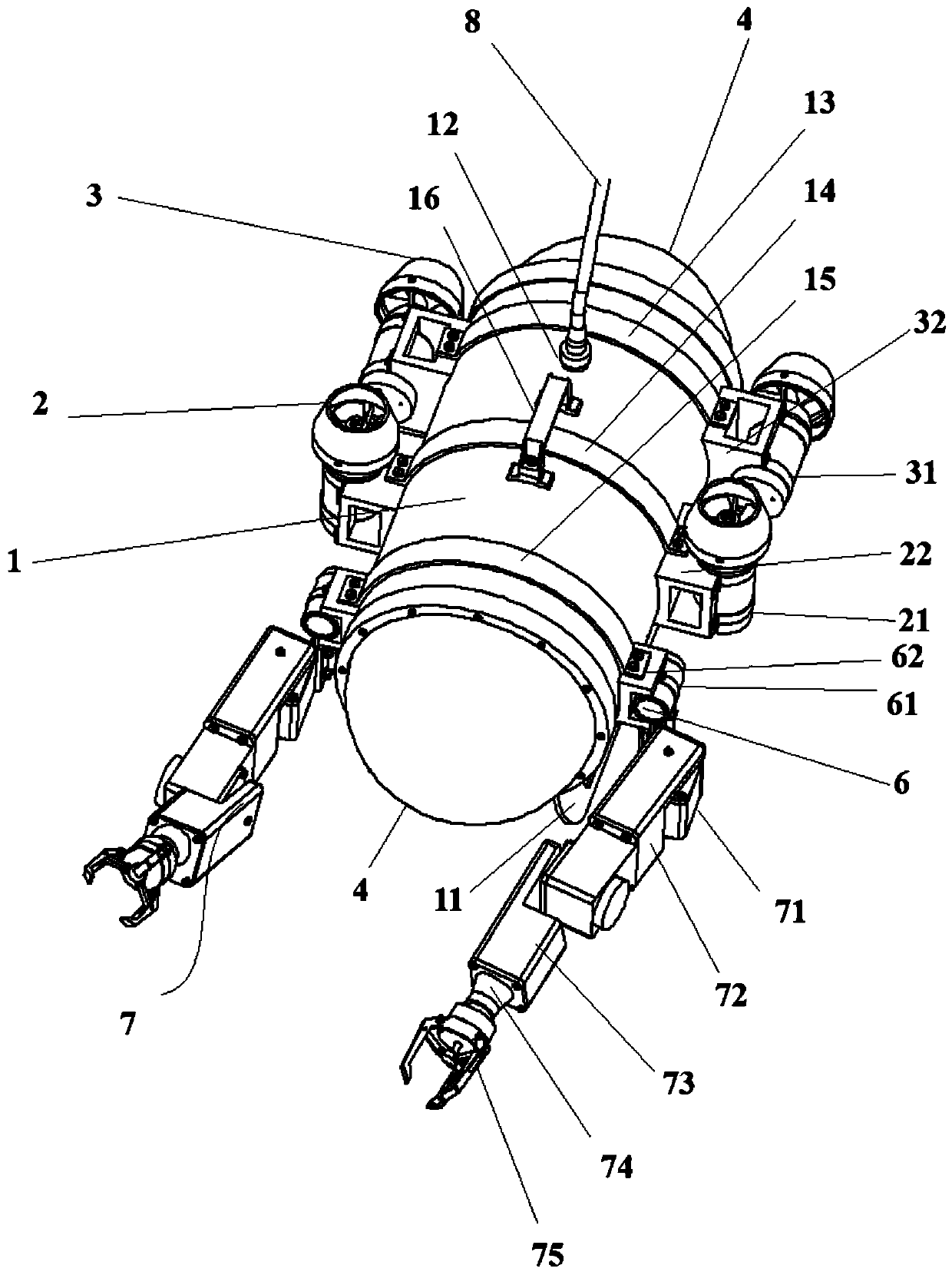 Deep underwater intelligent operation robot and control system thereof