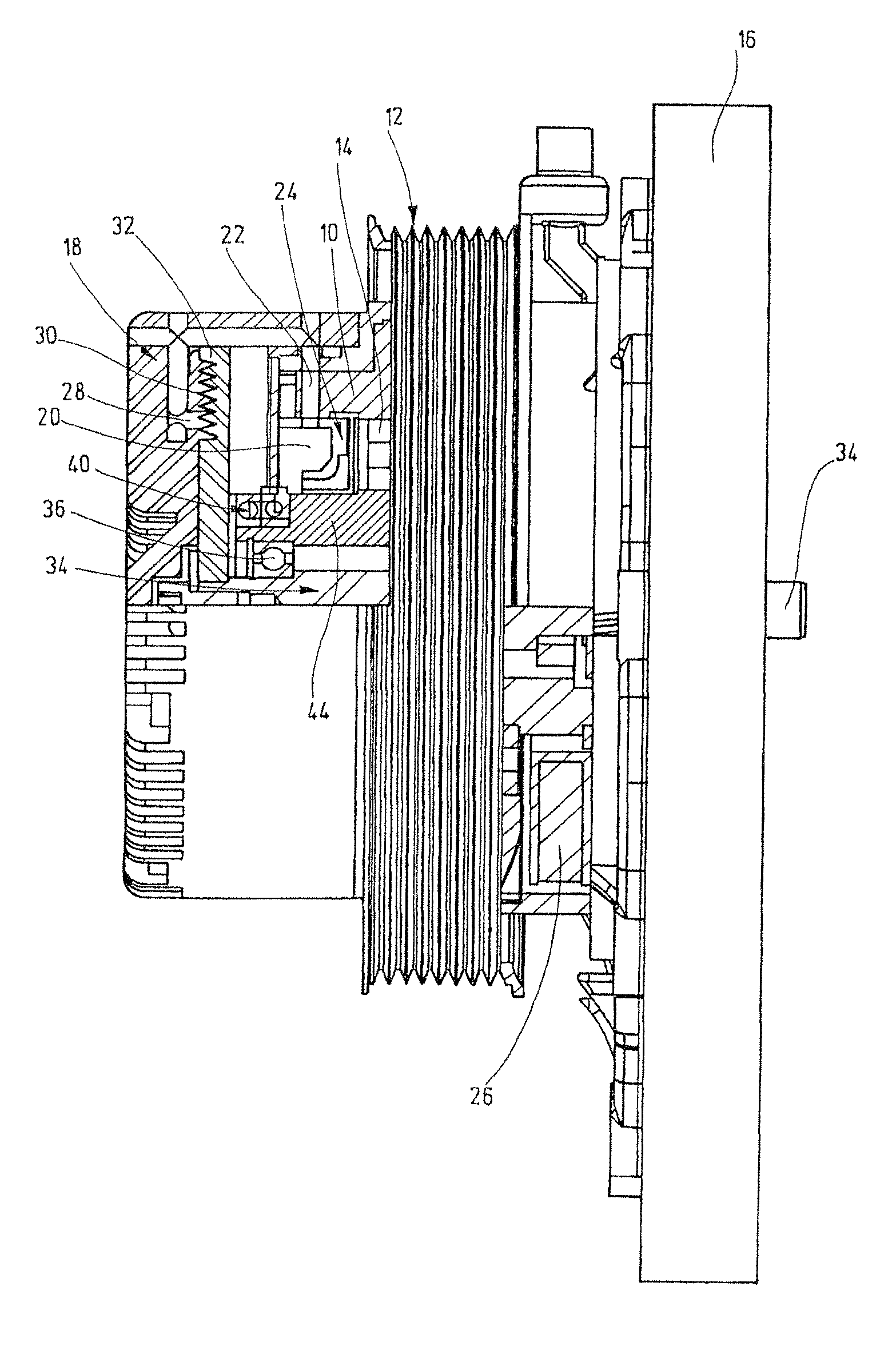 Fluid friction clutch