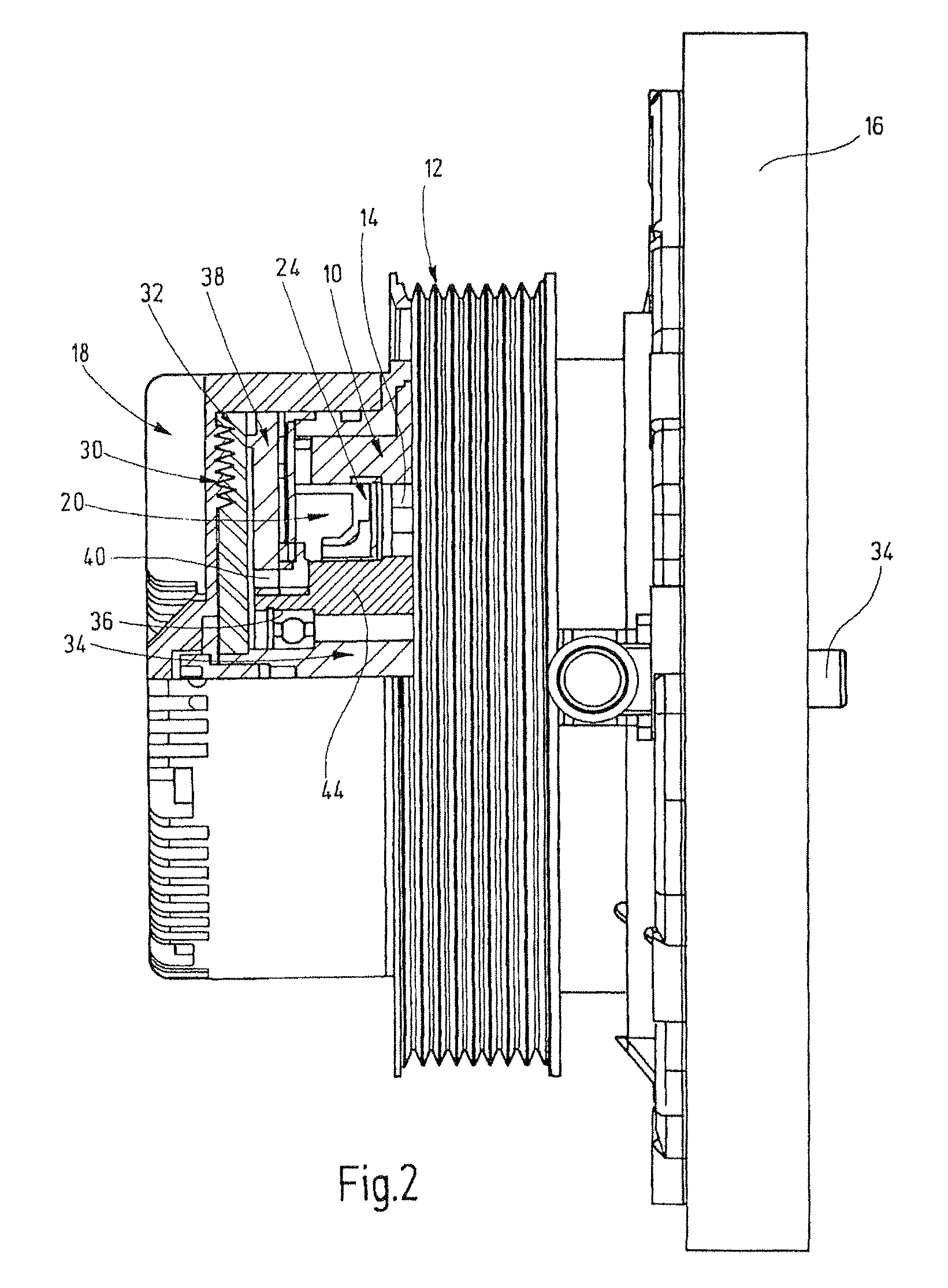 Fluid friction clutch