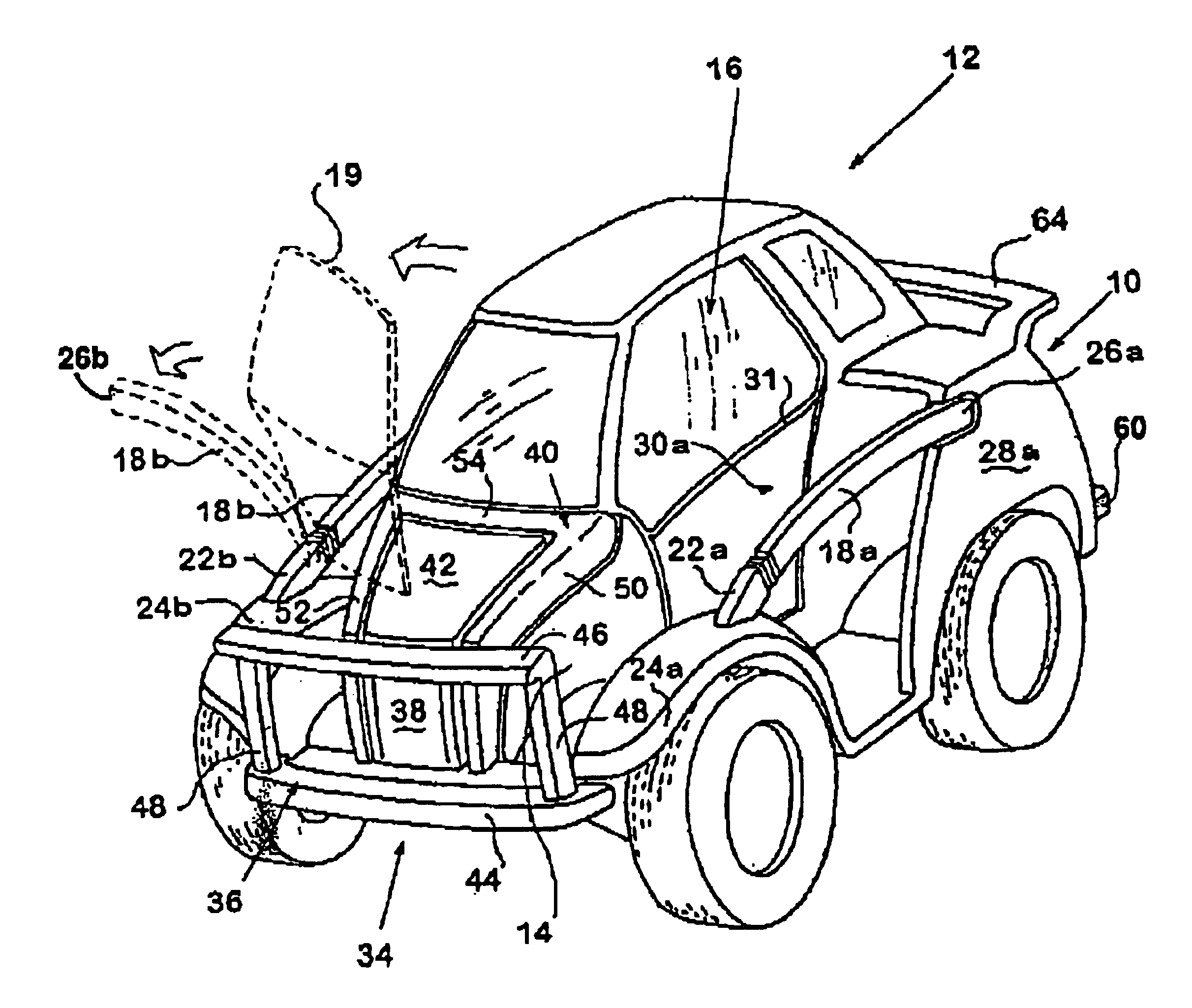 External protection system for a vehicle