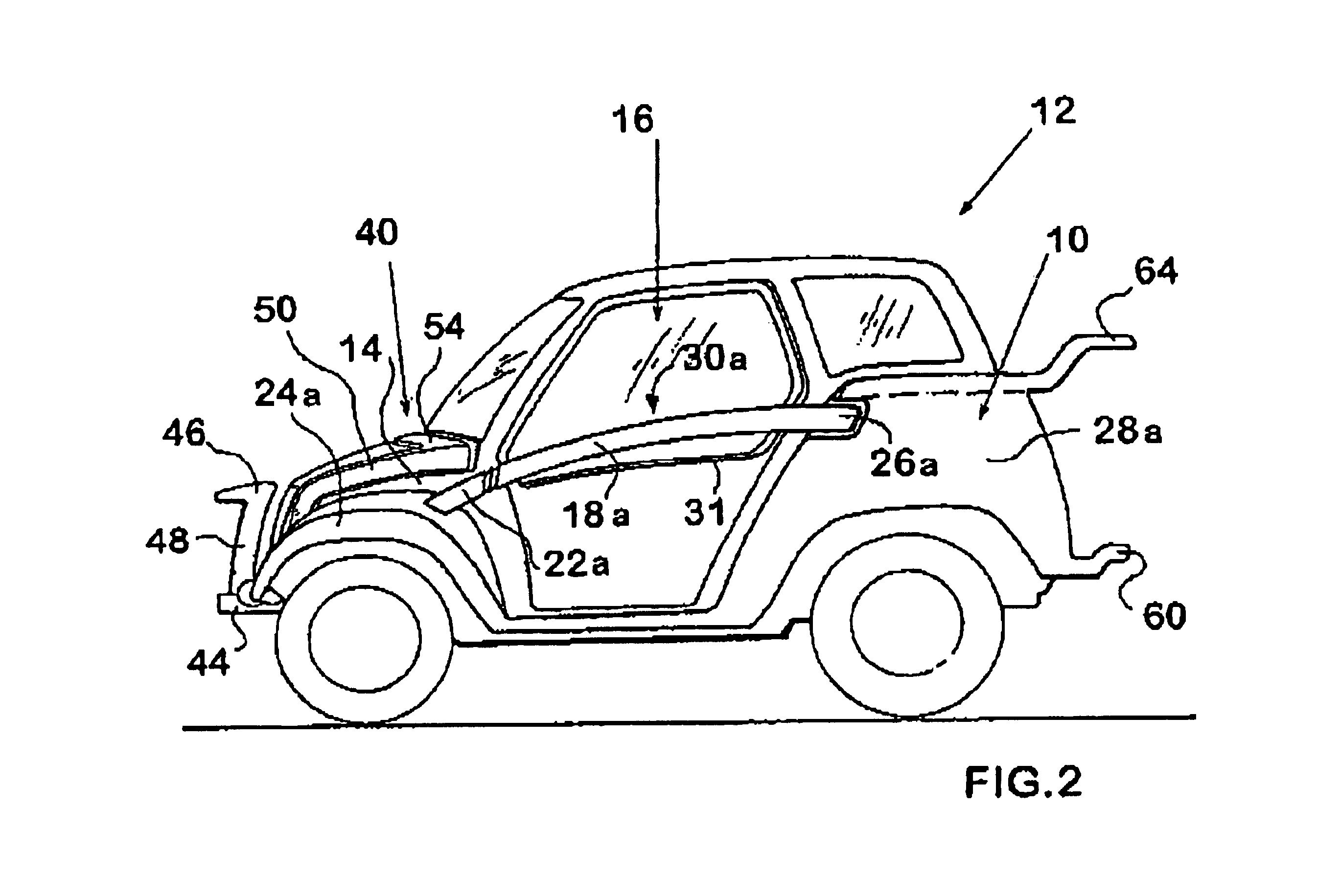 External protection system for a vehicle