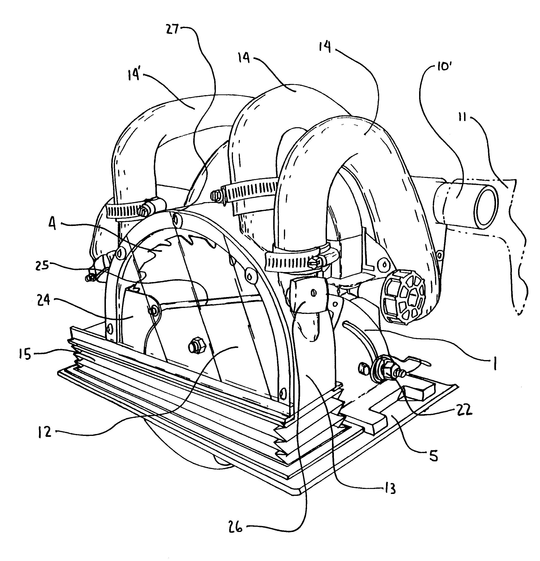 Self-contained vacuum saw