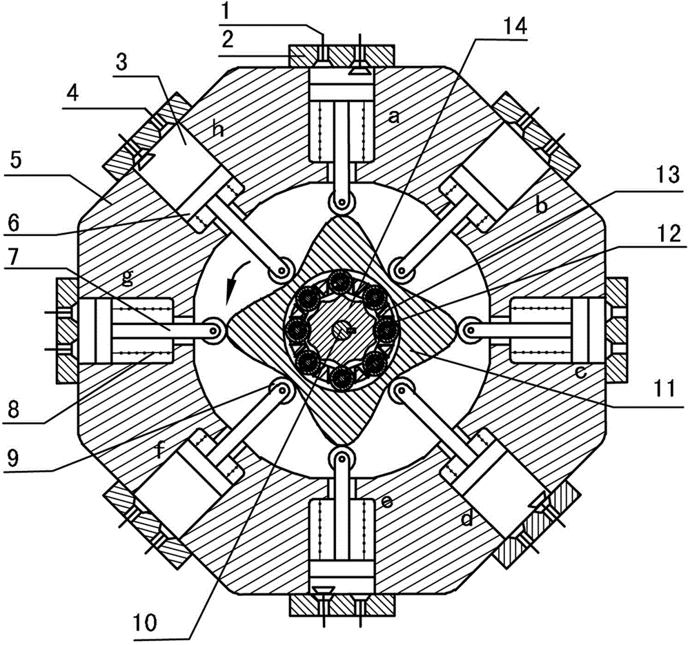 Convex inner two-phase cam rolling shifting transmission internal-combustion engine