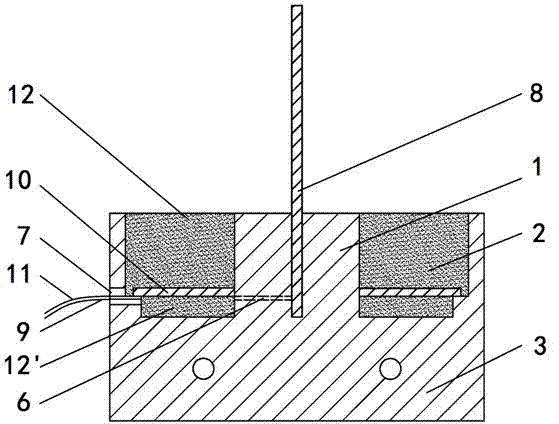 Soil mass elastic wave velocity testing piezoelectric sensor for centrifugal model test