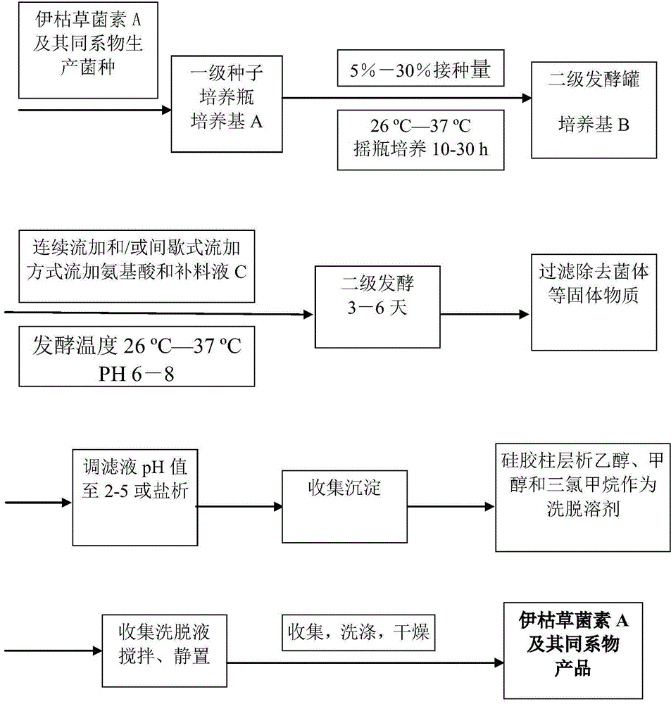 High-efficiency preparation method of Iturin A and homologue of Iturin A