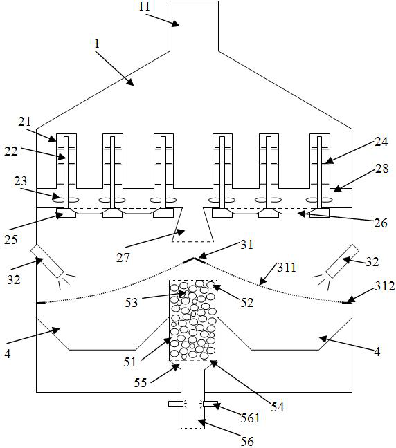 A small flue gas treatment device