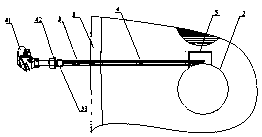 Temperature measurement device for radiant tube of rotary kiln