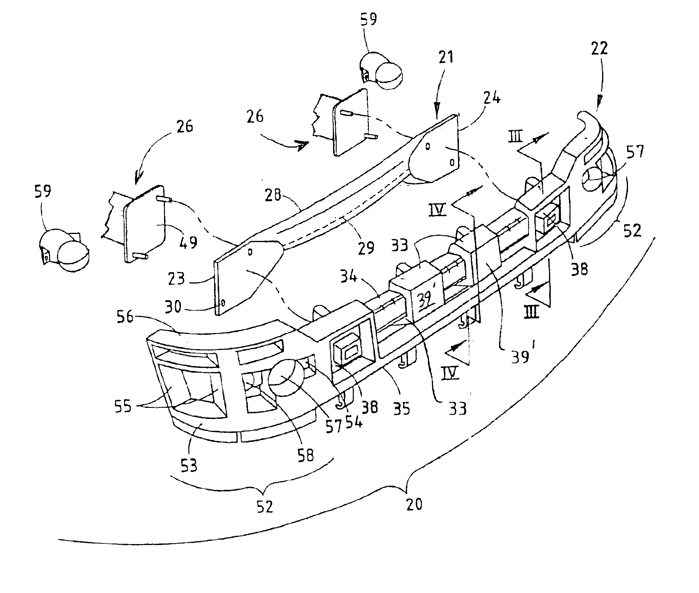 Bumper with integrally formed energy absorber