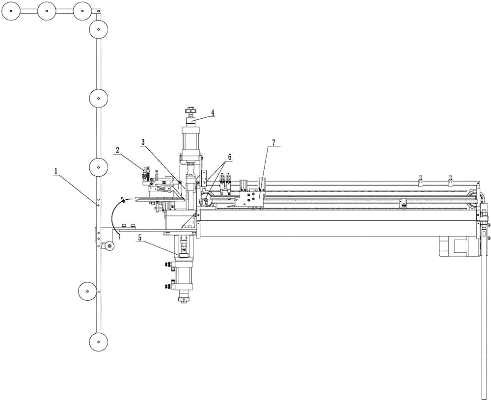 Full-automatic pulling tape opening cut-off machine