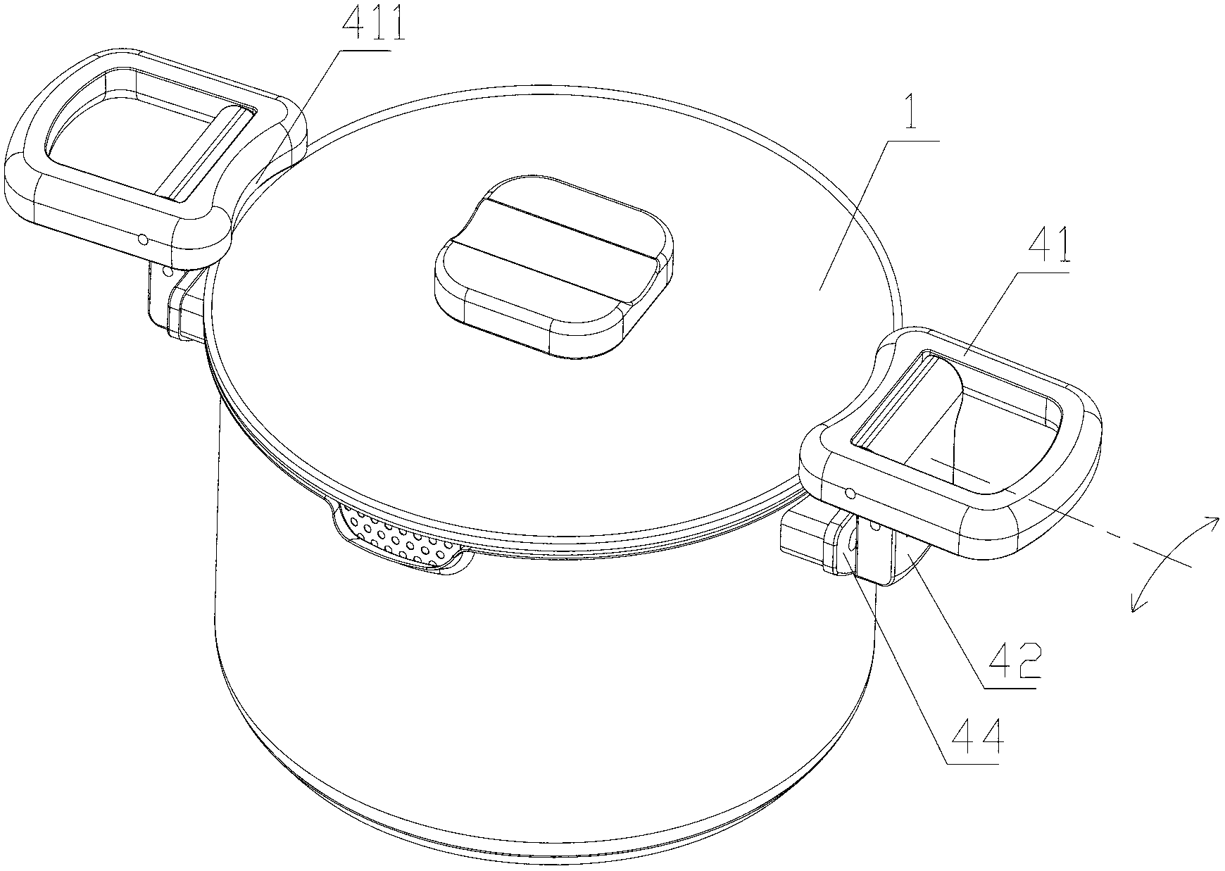 Bidirectional floating foldable double-lug pot