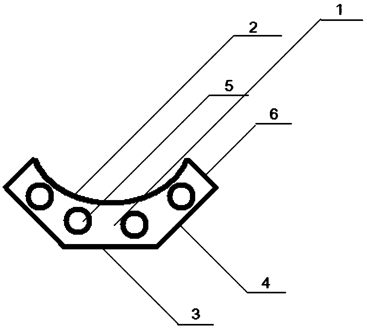 Stone-plastic large-concave arc-shaped internal corner line with wood ribs